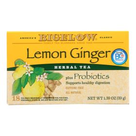 Bigelow Tea Herbal Tea - Plus Lemon Ginger - Case Of 6 - 18 Bag