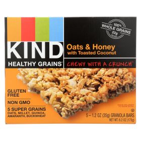 Kind Bar - Granola - Healthy Grains - Oats And Honey With Toasted Coconut - 1.2 Oz - 5 Count - Case Of 8